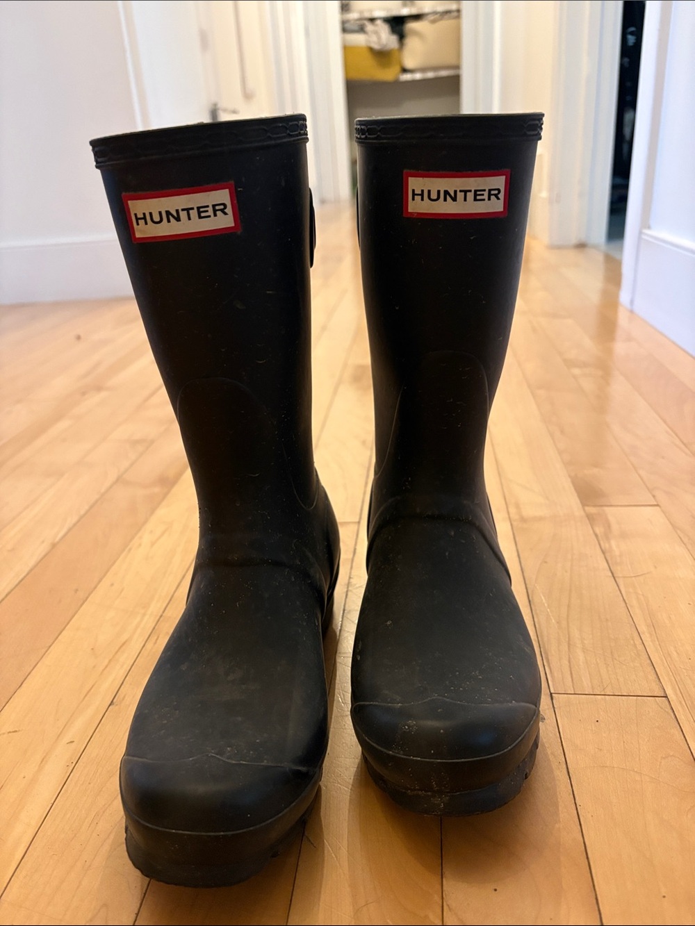 Hunter Black Matte Knee-High Rubber Rain Boots